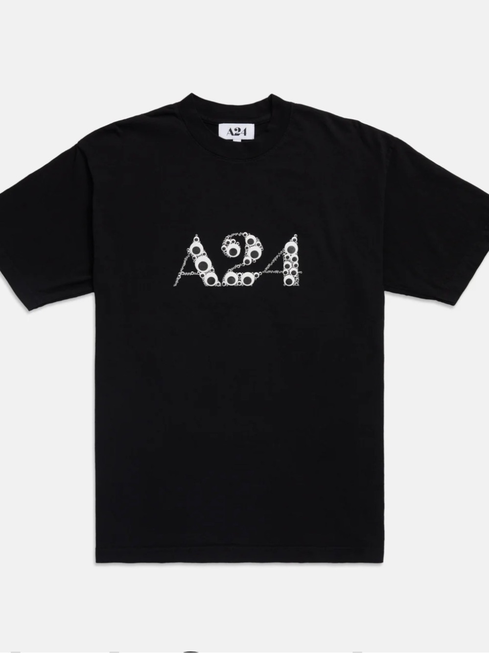 A24 Everything Everywhere All At Once Googly Eye Puff Print T-shirt Black